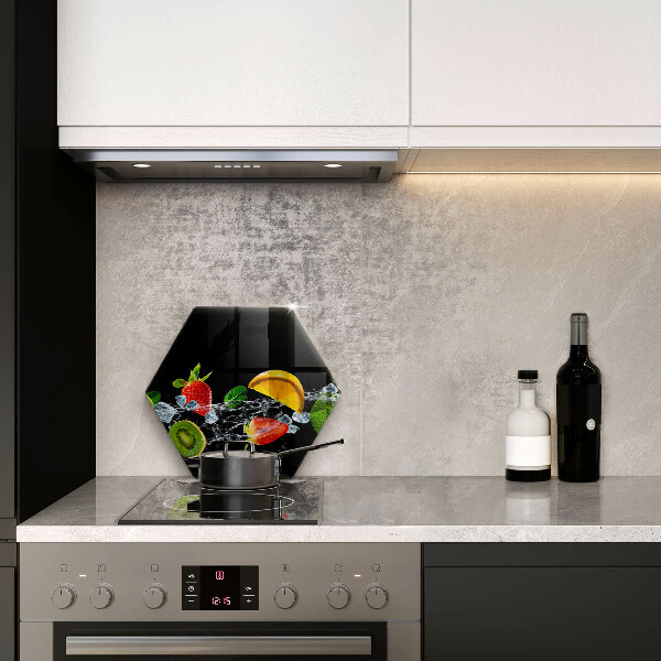 Skärbräda glas sexhörning Frukt i vatten