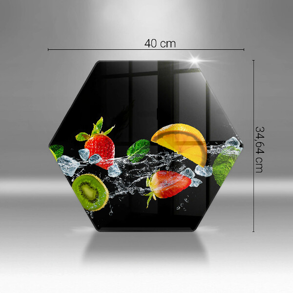 Skärbräda glas sexhörning Frukt i vatten