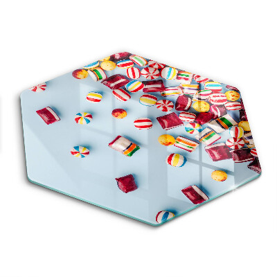 Skärbräda glas sexhörning Färgglada godis