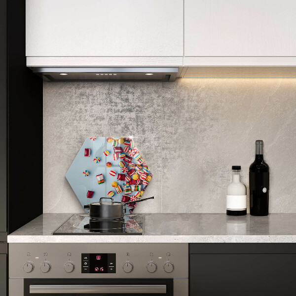 Skärbräda glas sexhörning Färgglada godis