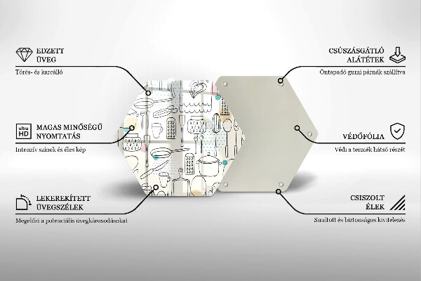 Skärbräda glas sexhörning Kökstillbehör