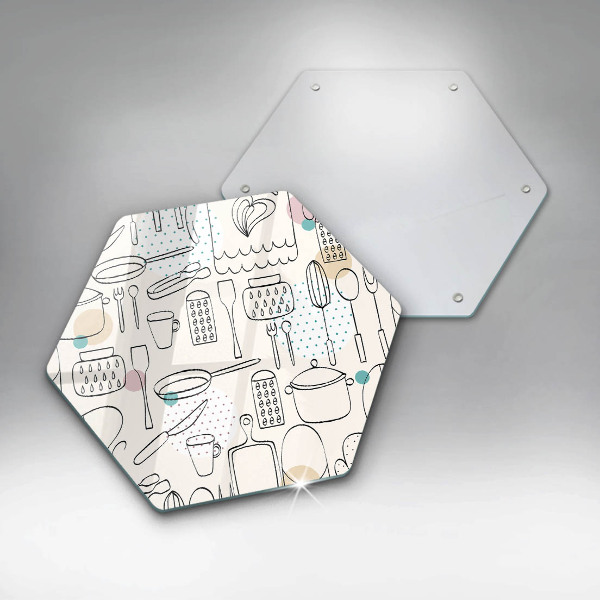 Skärbräda glas sexhörning Kökstillbehör