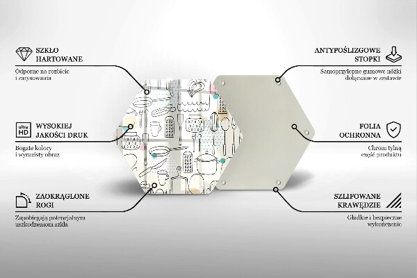 Skärbräda glas sexhörning Kökstillbehör