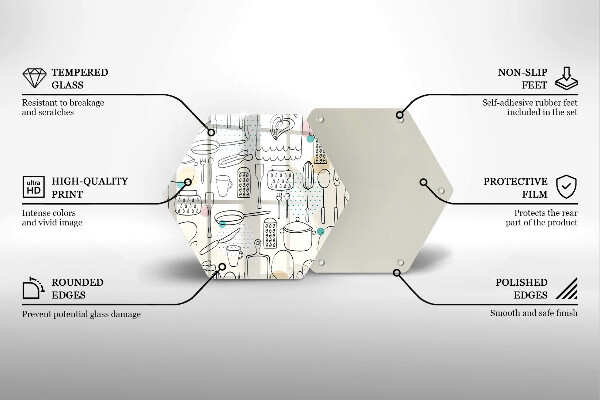 Skärbräda glas sexhörning Kökstillbehör