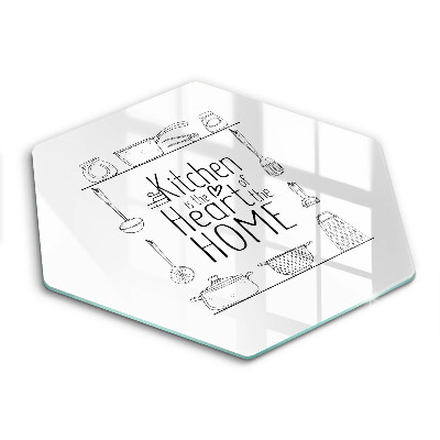 Skärbräda glas sexhörning Inskrift mening