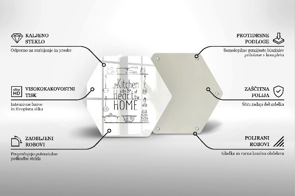Skärbräda glas sexhörning Inskrift mening