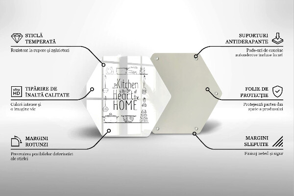 Skärbräda glas sexhörning Inskrift mening
