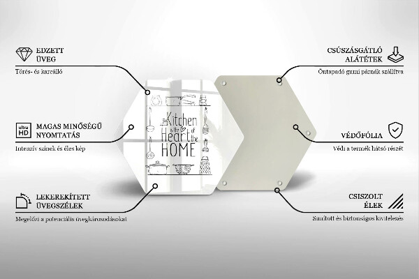 Skärbräda glas sexhörning Inskrift mening