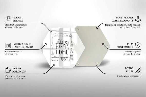 Skärbräda glas sexhörning Inskrift mening