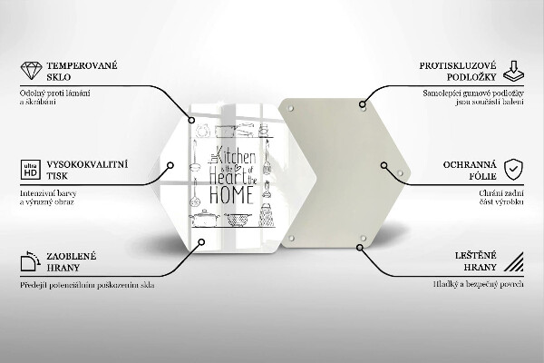 Skärbräda glas sexhörning Inskrift mening