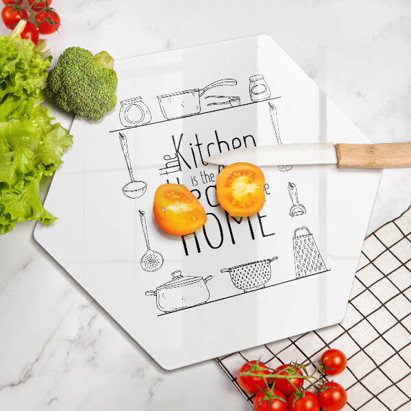 Skärbräda glas sexhörning Inskrift mening