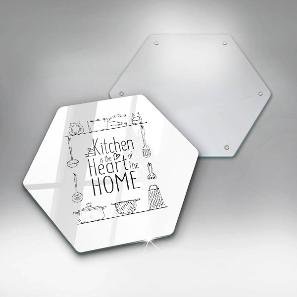 Skärbräda glas sexhörning Inskrift mening