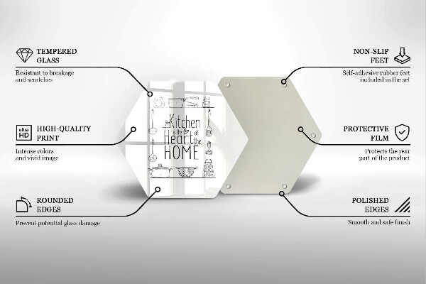 Skärbräda glas sexhörning Inskrift mening
