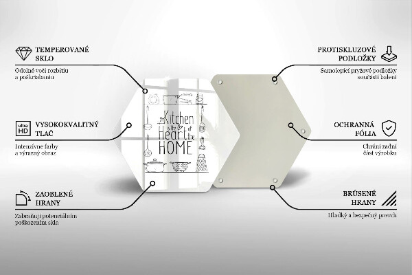 Skärbräda glas sexhörning Inskrift mening