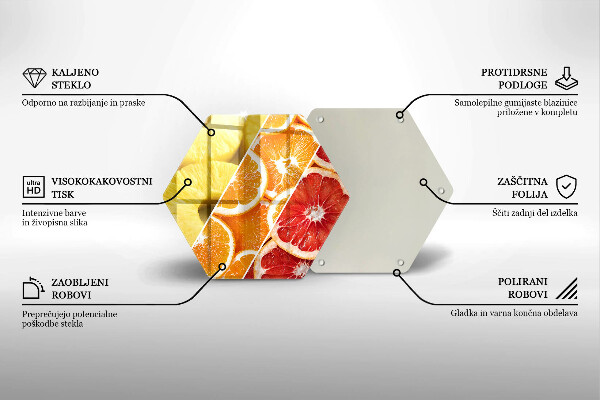 Skärbräda glas sexhörning Färgglada frukter