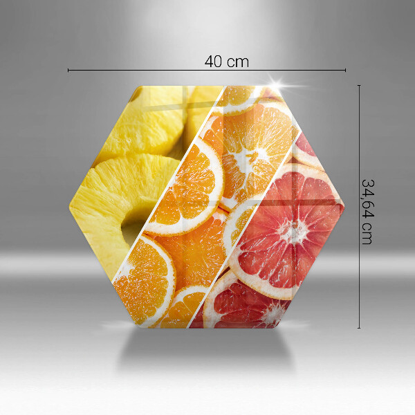 Skärbräda glas sexhörning Färgglada frukter