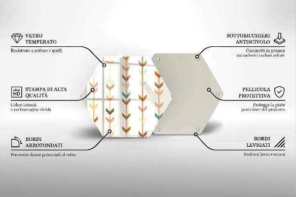 Skärbräda glas sexhörning Geometriska element