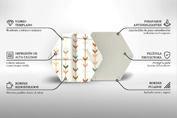 Skärbräda glas sexhörning Geometriska element