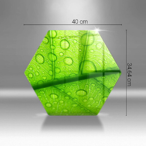 Skärbräda glas sexhörning Närbild av ett löv