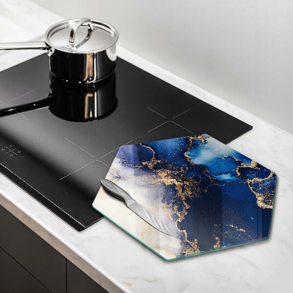 Skärbräda glas sexhörning Marmor abstraktion