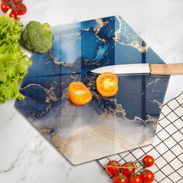 Skärbräda glas sexhörning Marmor abstraktion