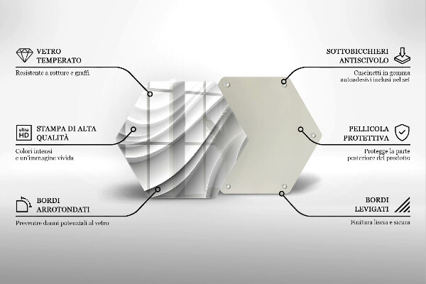 Skärbräda glas sexhörning Geometriska linjer
