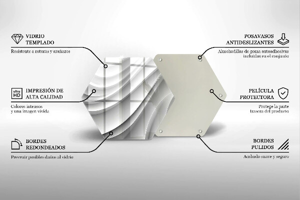 Skärbräda glas sexhörning Geometriska linjer