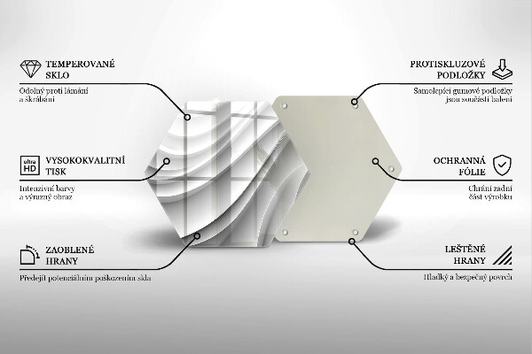 Skärbräda glas sexhörning Geometriska linjer