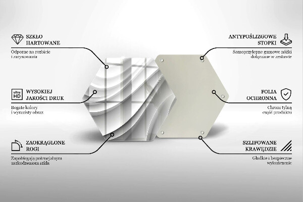 Skärbräda glas sexhörning Geometriska linjer
