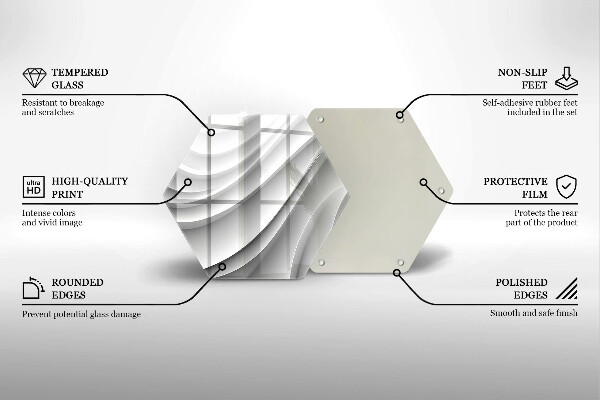 Skärbräda glas sexhörning Geometriska linjer
