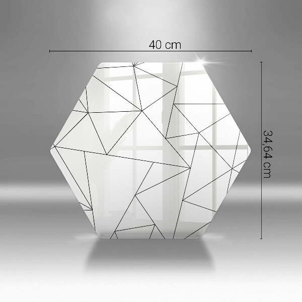 Skärbräda glas sexhörning Vita trianglar