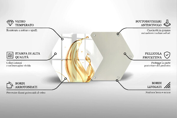 Skärbräda glas sexhörning Olivolja