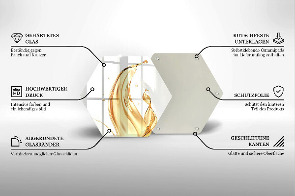 Skärbräda glas sexhörning Olivolja