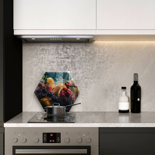 Skärbräda glas sexhörning Frukt i vatten