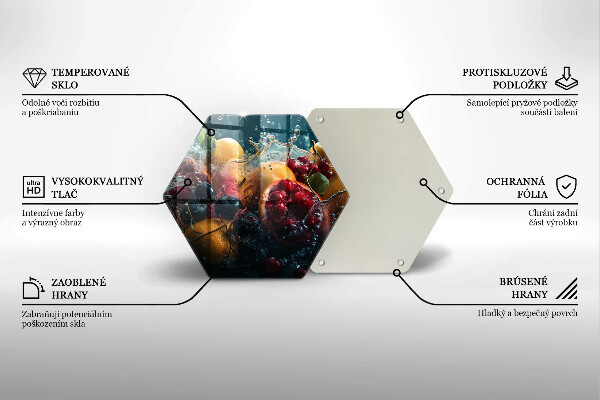 Skärbräda glas sexhörning Frukt i vatten