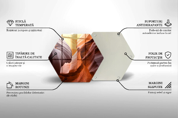 Skärbräda glas sexhörning Grand Canyon