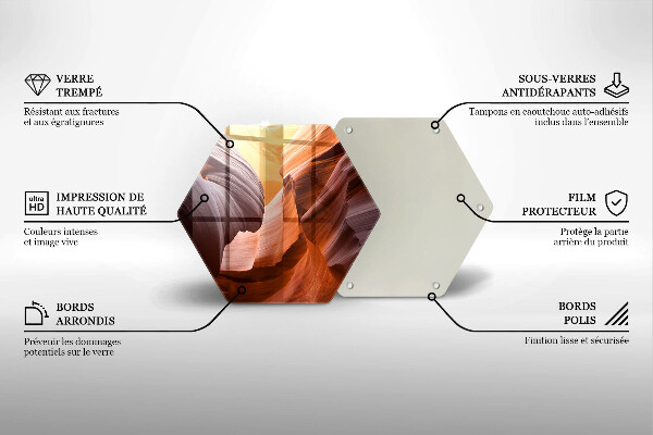 Skärbräda glas sexhörning Grand Canyon