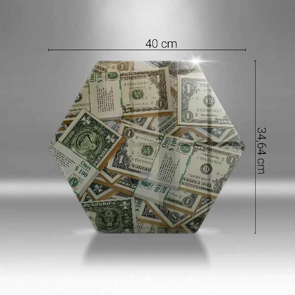 Skärbräda glas sexhörning Pengar dollar