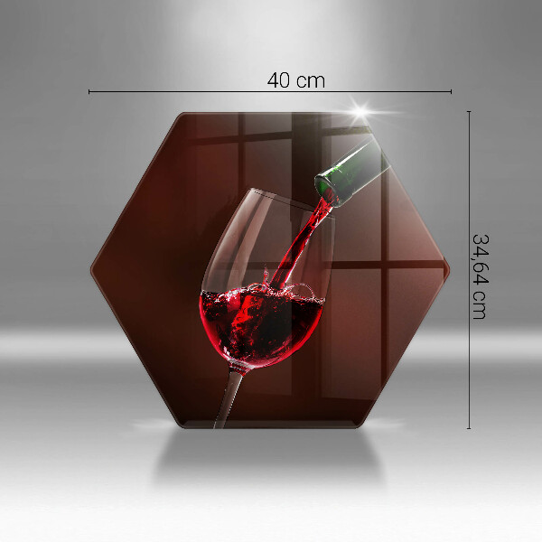 Skärbräda glas sexhörning Ett glas vin