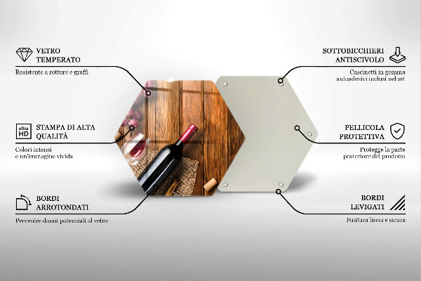 Skärbräda glas sexhörning En flaska rött vin