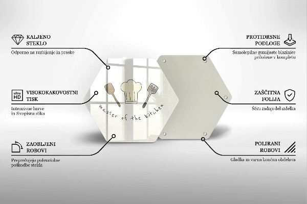 Skärbräda glas sexhörning Kökets mästare