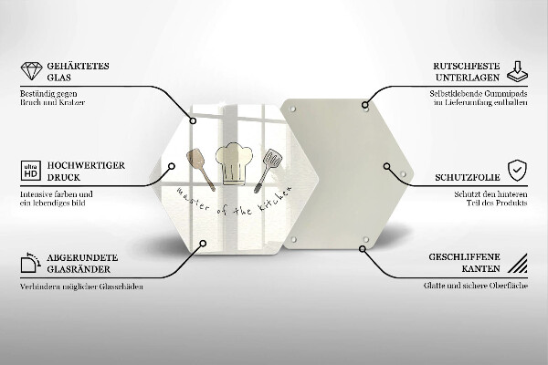 Skärbräda glas sexhörning Kökets mästare