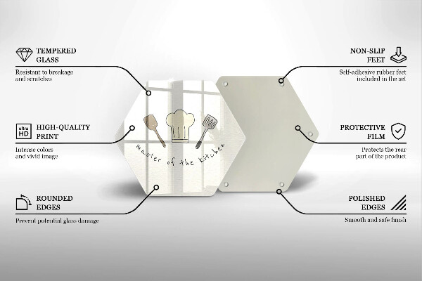 Skärbräda glas sexhörning Kökets mästare