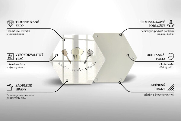 Skärbräda glas sexhörning Kökets mästare