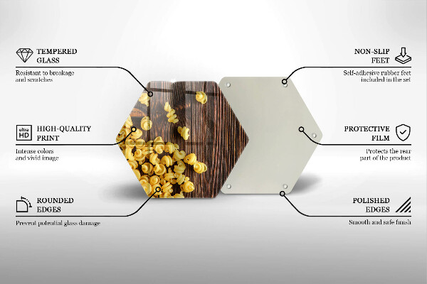 Skärbräda glas sexhörning Pasta på bordet