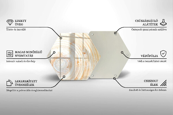 Skärbräda glas sexhörning Trästruktur