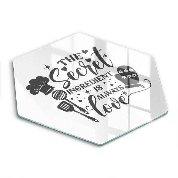 Skärbräda glas sexhörning Inskrift mening