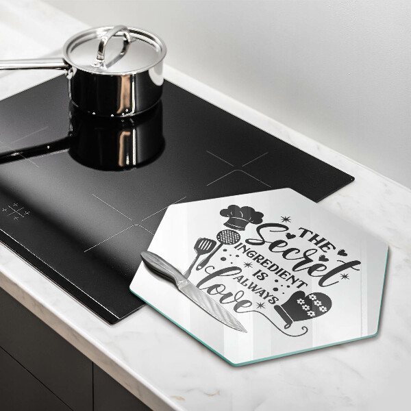 Skärbräda glas sexhörning Inskrift mening