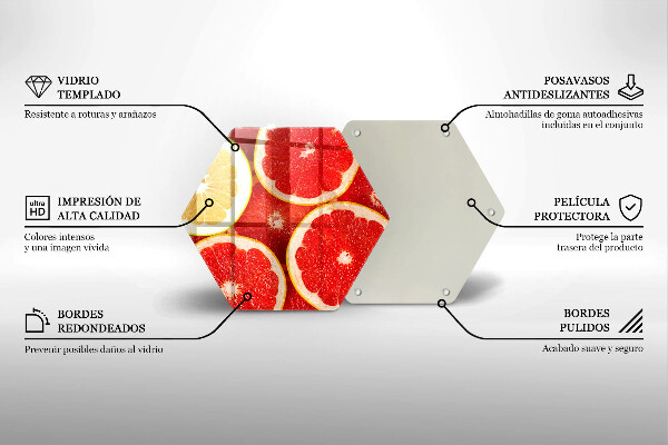 Skärbräda glas sexhörning Grapefruktskivor