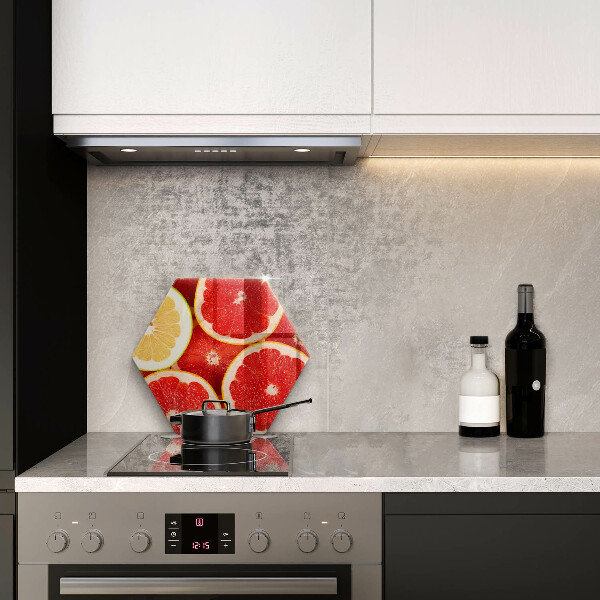 Skärbräda glas sexhörning Grapefruktskivor